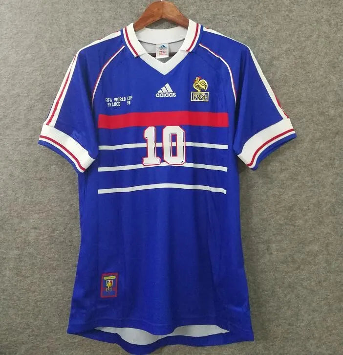 France Home Retro 1998 ZIDANE #10 Jersey